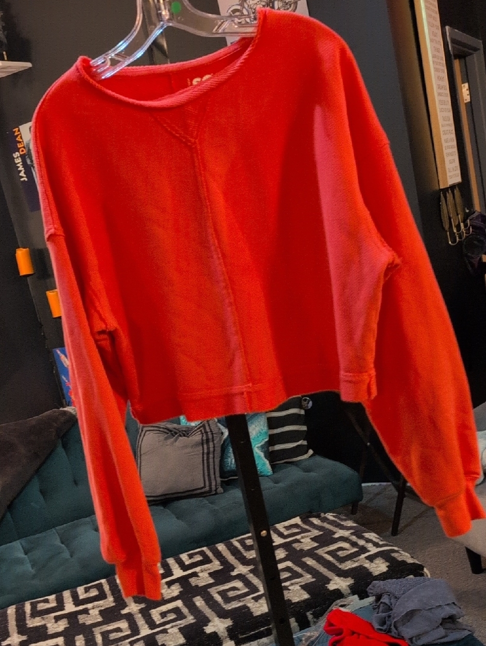 SO Bright Red Cropped Sweatshirt